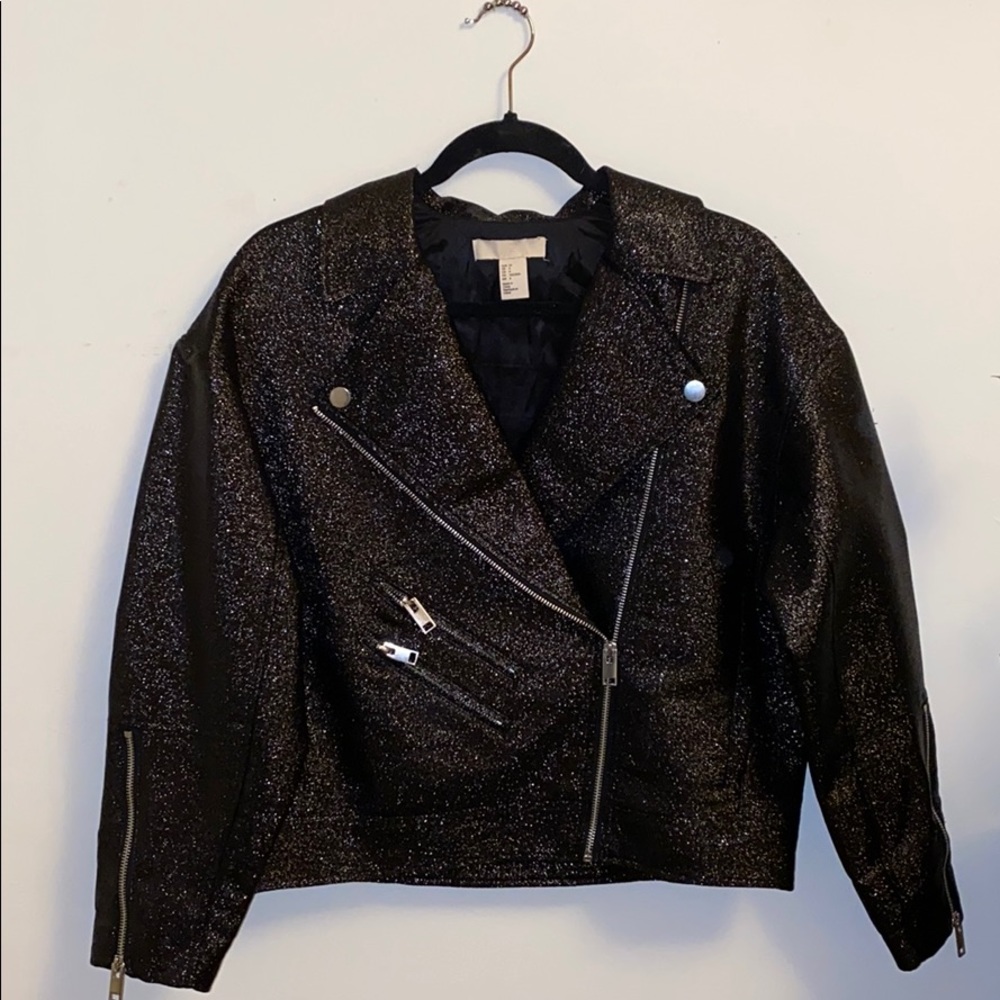 Glitter moto jacket